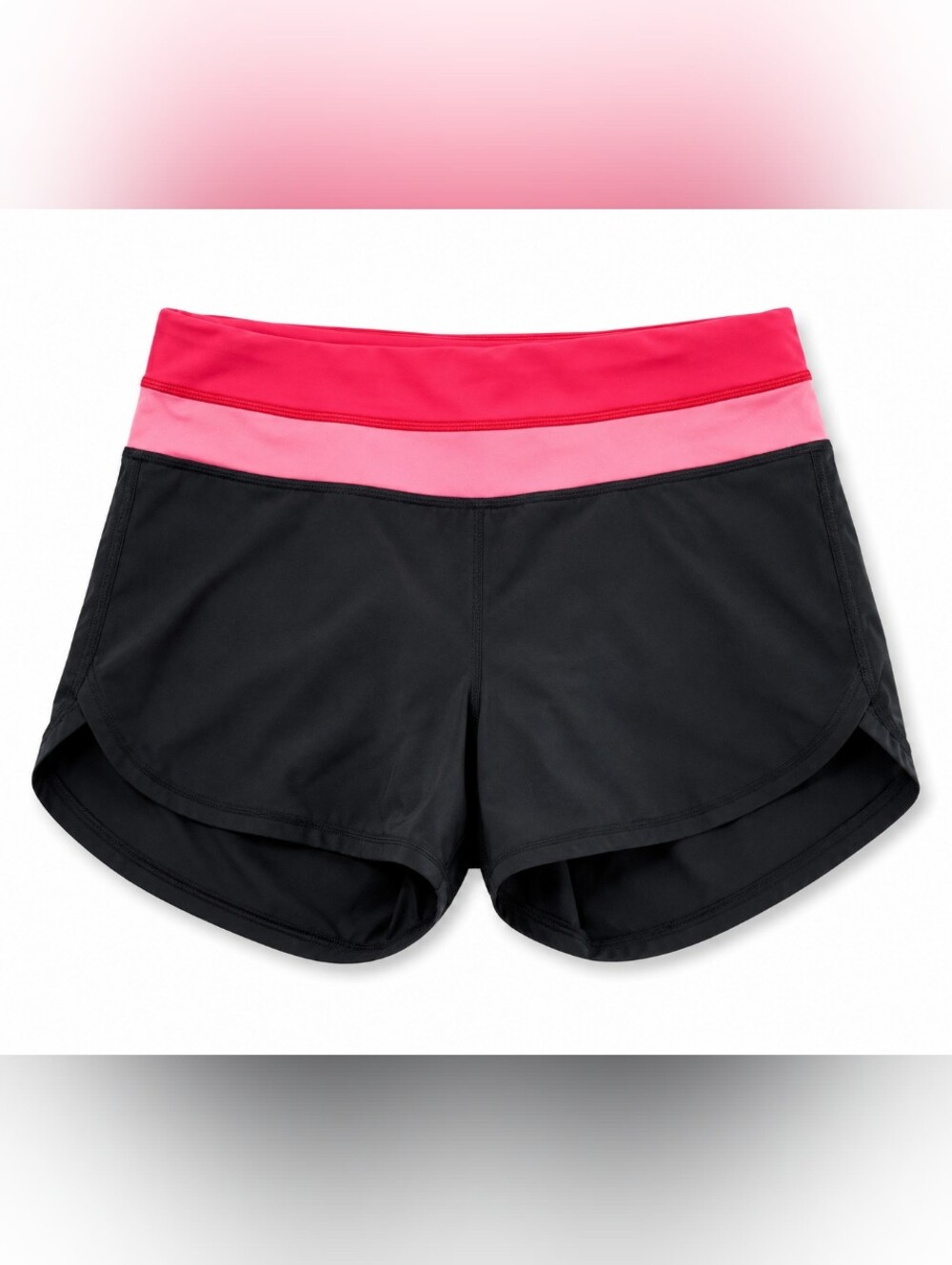 Lululemon Black Running Shorts Women’s Size 8 Pink Red Waistband Athletic